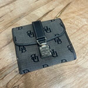 Dooney & Bourke Black and Gray Logo Wallet
